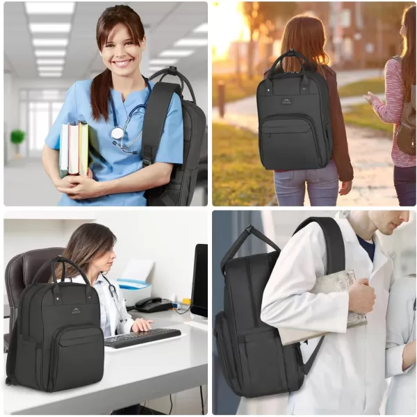 MATEIN Nurse Backpack, Waterproof Padded Medical Nursing Laptop Backpacks for Women, Home Health Clinical Tote Bag with Removable Organizer for College Work Travel, Nurses Gifts