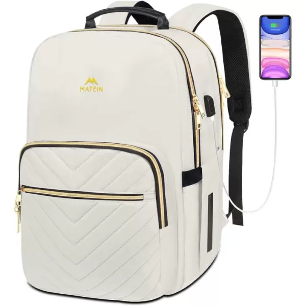 MATEIN Laptop Backpack for Women, Anti Theft 15.6 inch College School Bookbag for Girls with USB Charging Port, Water Resistant Stylish Travel Computer Work Backpack with RFID Pocket for Nurse, Purple