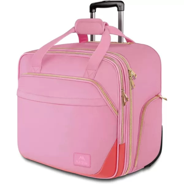 MATEIN Rolling Briefcase for Women, Large Rolling Laptop Bag with Wheels Fits 17 Inch Notebook Gifts for Office Women, Water Resistance Teacher Work Computer Travel Carry on Nurse Bags on Wheel, Pink