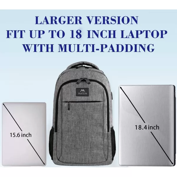 MATEIN Laptop Backpack for Men Women, Extra Large TSA Friendly College Backpack with USB Charging Port, Anti Theft Carry On Flight Approved Business Work Travel 17 Inch Computer Backpack Bag