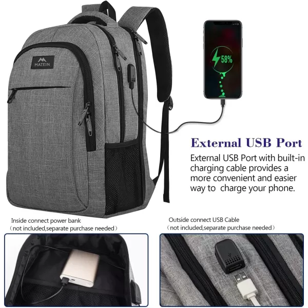 MATEIN Laptop Backpack for Men Women, Extra Large TSA Friendly College Backpack with USB Charging Port, Anti Theft Carry On Flight Approved Business Work Travel 17 Inch Computer Backpack Bag