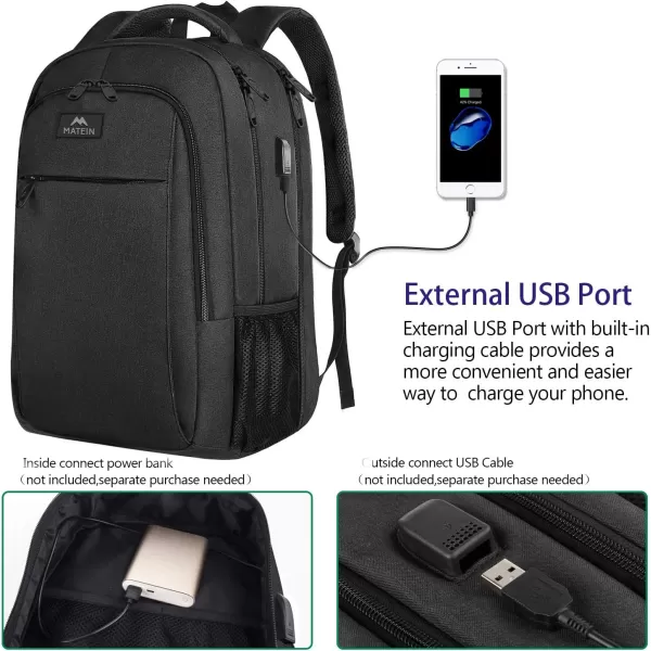 MATEIN Laptop Backpack for Men Women, Extra Large TSA Friendly College Backpack with USB Charging Port, Anti Theft Carry On Flight Approved Business Work Travel 17 Inch Computer Backpack Bag