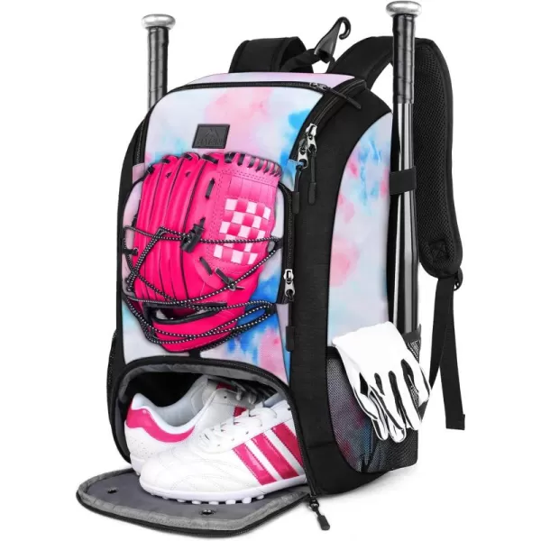 MATEIN Baseball Backpack, Softball Bat Bag with Shoes Compartment for Youth, Boys and Adult, Lightweight Baseball Bag with Fence Hook Hold TBall Bat, Batting Mitten, Helmet, Caps, Teeball Gear