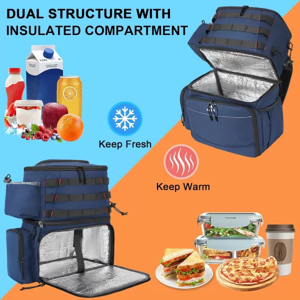 MATEIN Fishing Tackle Backpack with Cooler, Large Fishing Bag with Rod Holders for 4 Trays  &amp; Fishing gear