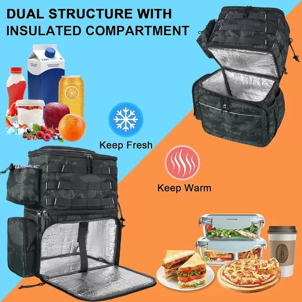 MATEIN Fishing Tackle Backpack with Cooler, Large Fishing Bag with Rod Holders for 4 Trays  &amp; Fishing gear