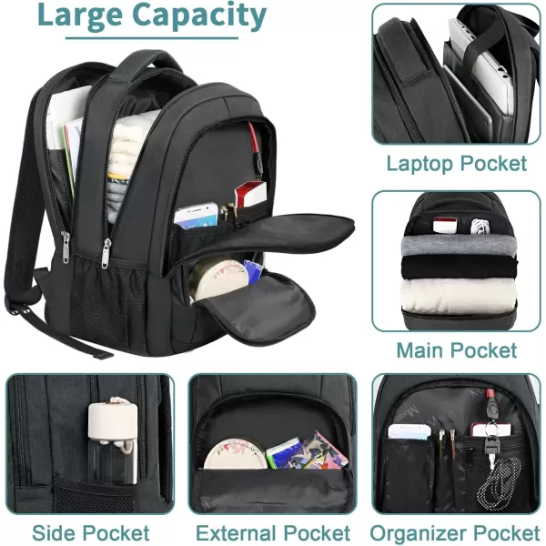 imageMATEIN 17 Inch Laptop Backpack Extra Large College Backpacks TSA Friendly Padded Computer Bag with USB Charging Port Waterproof AntiTheft Backpack for Men Women Gifts17inchBlack
