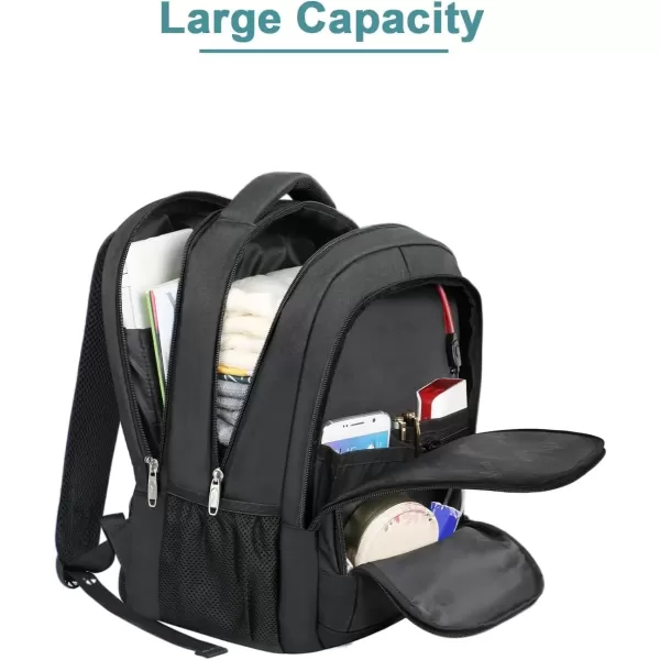 imageMATEIN 17 Inch Laptop Backpack Extra Large College Backpacks TSA Friendly Padded Computer Bag with USB Charging Port Waterproof AntiTheft Backpack for Men Women Gifts156inchBlack
