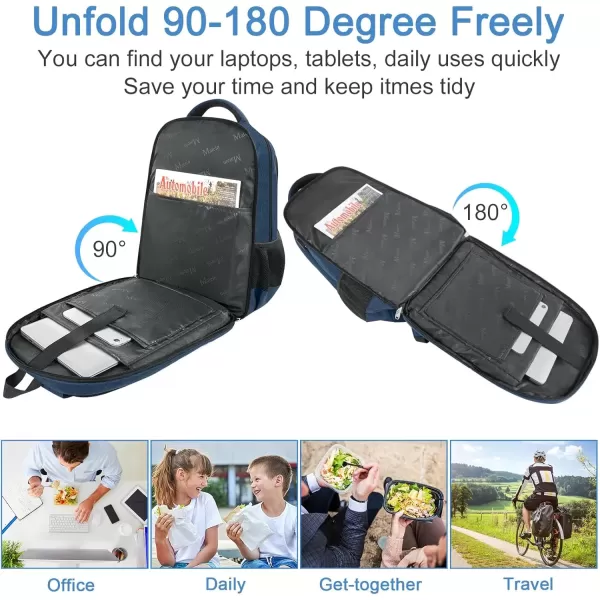 imageMATEIN 17 Inch Laptop Backpack TSA Large Travel Backpack with Lunch Box AntiTheft Work Business Carry On with USB Port Water Resistant Sturdy College Computer Backpack for Men WomenBlue