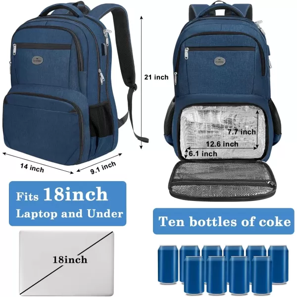 imageMATEIN 17 Inch Laptop Backpack TSA Large Travel Backpack with Lunch Box AntiTheft Work Business Carry On with USB Port Water Resistant Sturdy College Computer Backpack for Men WomenBlue
