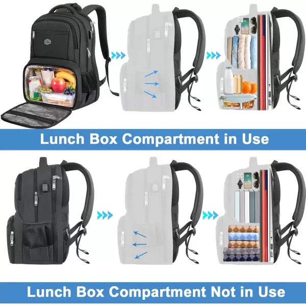 imageMATEIN 17 Inch Laptop Backpack TSA Large Travel Backpack with Lunch Box AntiTheft Work Business Carry On with USB Port Water Resistant Sturdy College Computer Backpack for Men WomenCharcoal Grey