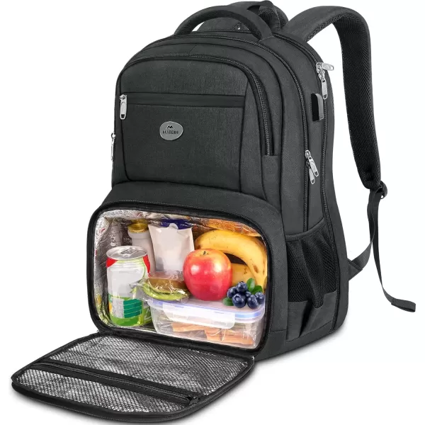 imageMATEIN 17 Inch Laptop Backpack TSA Large Travel Backpack with Lunch Box AntiTheft Work Business Carry On with USB Port Water Resistant Sturdy College Computer Backpack for Men WomenCharcoal Grey