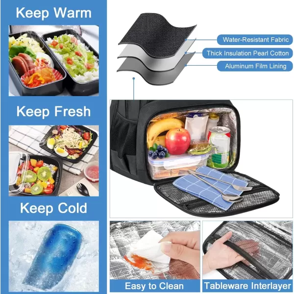 imageMATEIN 17 Inch Laptop Backpack TSA Large Travel Backpack with Lunch Box AntiTheft Work Business Carry On with USB Port Water Resistant Sturdy College Computer Backpack for Men WomenCharcoal Grey
