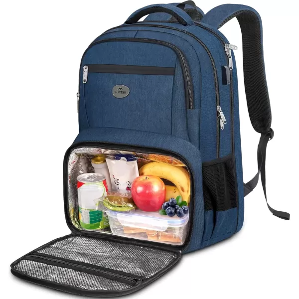 imageMATEIN 17 Inch Laptop Backpack TSA Large Travel Backpack with Lunch Box AntiTheft Work Business Carry On with USB Port Water Resistant Sturdy College Computer Backpack for Men WomenBlue