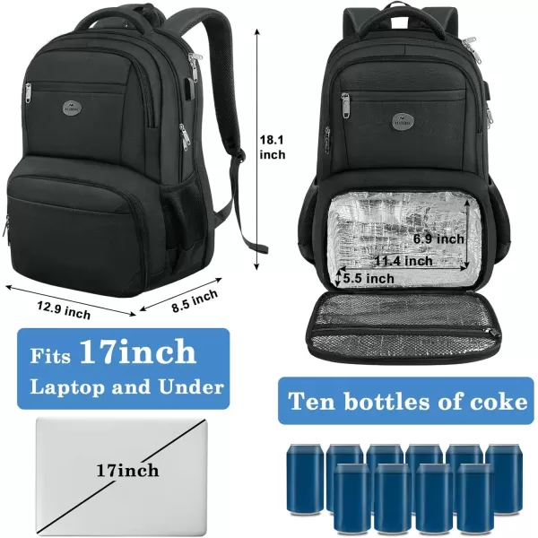 imageMATEIN 17 Inch Laptop Backpack TSA Large Travel Backpack with Lunch Box AntiTheft Work Business Carry On with USB Port Water Resistant Sturdy College Computer Backpack for Men WomenCharcoal Grey