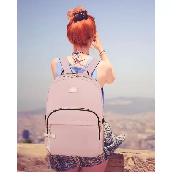 imageMATEIN 17 Inch Laptop Backpack for Women Pink Travel Backpack Personal Item Size TSA Approved with Luggage Strap and USB Charging Hole Water Resistant Extra Large Computer Bag for Nurse Work