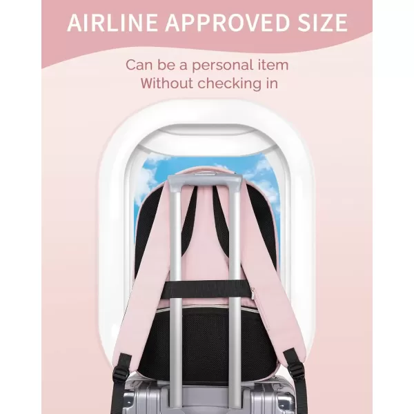 imageMATEIN 17 Inch Laptop Backpack for Women Pink Travel Backpack Personal Item Size TSA Approved with Luggage Strap and USB Charging Hole Water Resistant Extra Large Computer Bag for Nurse Work