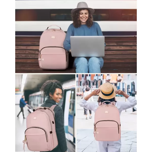 imageMATEIN 17 Inch Laptop Backpack for Women Pink Travel Backpack Personal Item Size TSA Approved with Luggage Strap and USB Charging Hole Water Resistant Extra Large Computer Bag for Nurse Work