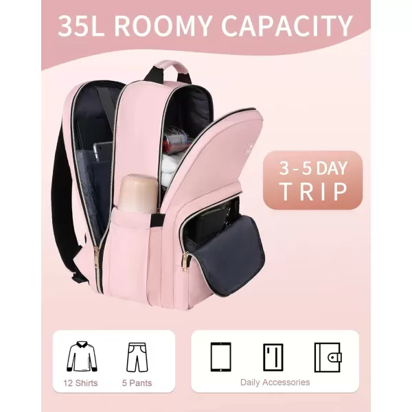 imageMATEIN 17 Inch Laptop Backpack for Women Pink Travel Backpack Personal Item Size TSA Approved with Luggage Strap and USB Charging Hole Water Resistant Extra Large Computer Bag for Nurse Work