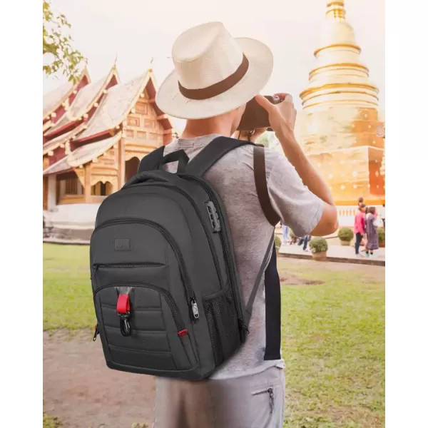imageMATEIN Anti Theft Travel Backpack for Men 17 Inch Laptop Backpack with USB Charging Port ampamp Lock Large TSA Water Resistant Lockable Lightweight Daypack College Business Work Computer Bag Gifts Black