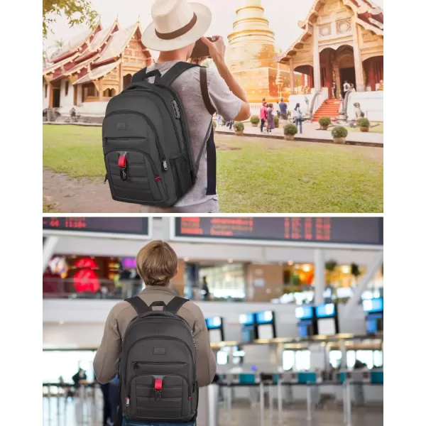 imageMATEIN Anti Theft Travel Backpack for Men 17 Inch Laptop Backpack with USB Charging Port ampamp Lock Large TSA Water Resistant Lockable Lightweight Daypack College Business Work Computer Bag Gifts Black