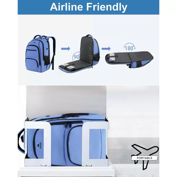imageMATEIN Blue Backpack Anti Theft TSA 17 Inch Laptop Backpack with Waterproof Wet ampamp Dry Bag Large Water Resistant Sturdy College Lightweight Travel Daypack Nurse Work Computer Backpack for Women Men