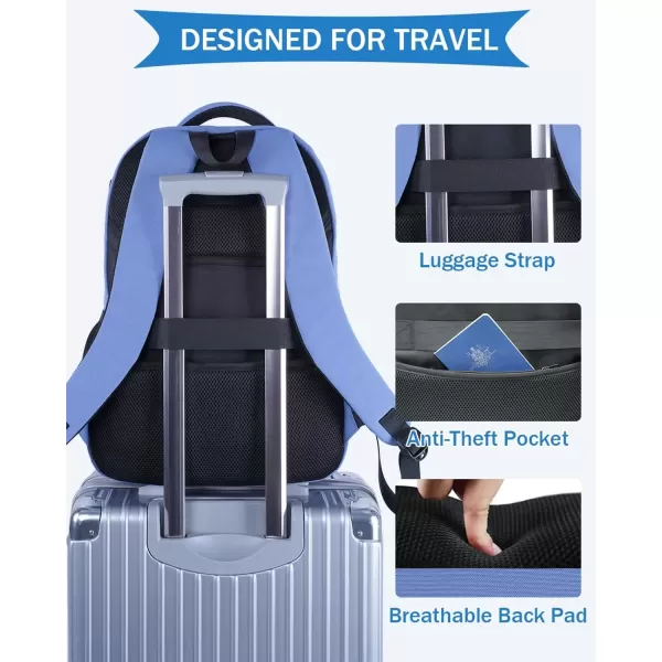 imageMATEIN Blue Backpack Anti Theft TSA 17 Inch Laptop Backpack with Waterproof Wet ampamp Dry Bag Large Water Resistant Sturdy College Lightweight Travel Daypack Nurse Work Computer Backpack for Women Men