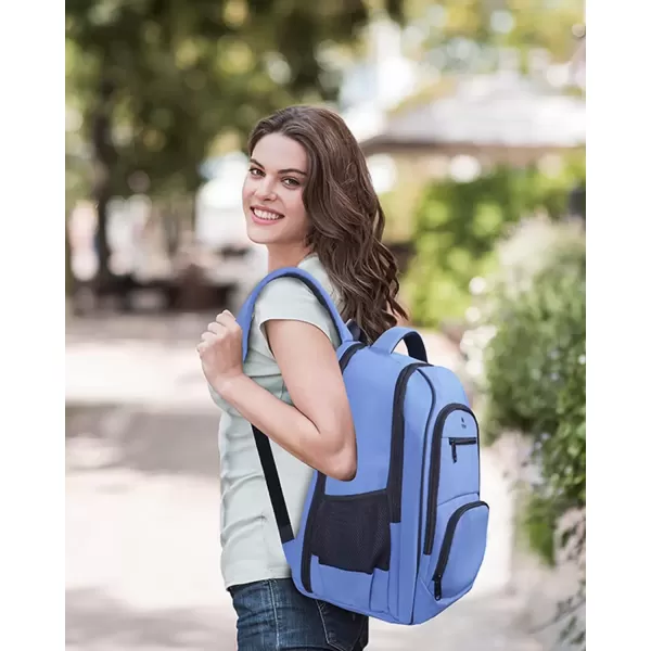 imageMATEIN Blue Backpack Anti Theft TSA 17 Inch Laptop Backpack with Waterproof Wet ampamp Dry Bag Large Water Resistant Sturdy College Lightweight Travel Daypack Nurse Work Computer Backpack for Women Men
