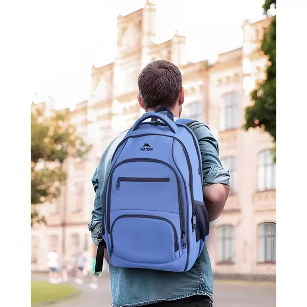 imageMATEIN Blue Backpack Anti Theft TSA 17 Inch Laptop Backpack with Waterproof Wet ampamp Dry Bag Large Water Resistant Sturdy College Lightweight Travel Daypack Nurse Work Computer Backpack for Women Men