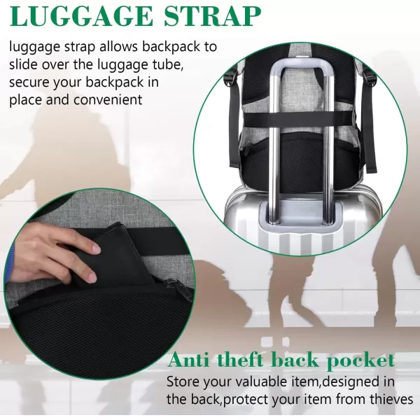 imageMATEIN Extra Large Backpack 17 Inch Travel Laptop Backpack with USB Charging Port Anti Theft TSA Friendly Business Work College Computer Backpack for Men Women BlackGrey