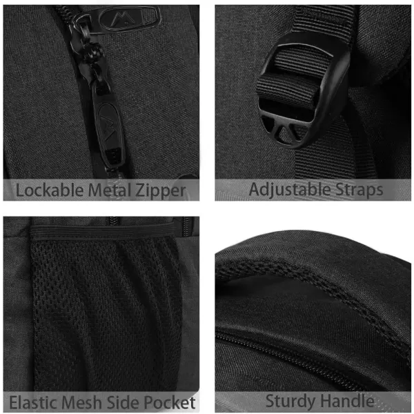 imageMATEIN Extra Large Backpack 17 Inch Travel Laptop Backpack with USB Charging Port Anti Theft TSA Friendly Business Work College Computer Backpack for Men Women BlackBlack Charcoal