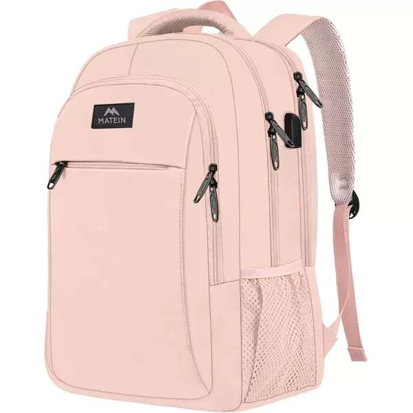 imageMATEIN Extra Large Backpack 17 Inch Travel Laptop Backpack with USB Charging Port Anti Theft TSA Friendly Business Work College Computer Backpack for Men Women BlackLight Pink