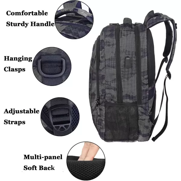 imageMATEIN Extra Large Backpack 17 Inch Travel Laptop Backpack with USB Charging Port Anti Theft TSA Friendly Business Work College Computer Backpack for Men Women BlackGrey and Black Camo