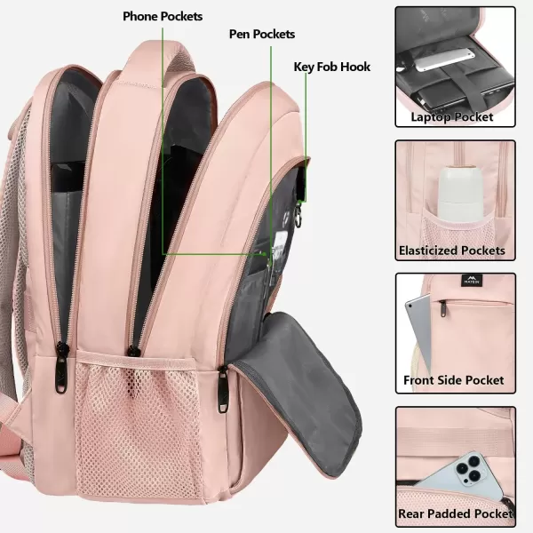 imageMATEIN Extra Large Backpack 17 Inch Travel Laptop Backpack with USB Charging Port Anti Theft TSA Friendly Business Work College Computer Backpack for Men Women BlackPink