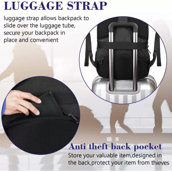 imageMATEIN Extra Large Backpack 17 Inch Travel Laptop Backpack with USB Charging Port Anti Theft TSA Friendly Business Work College Computer Backpack for Men Women BlackBlack