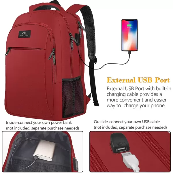 imageMATEIN Extra Large Backpack 17 Inch Travel Laptop Backpack with USB Charging Port Anti Theft TSA Friendly Business Work College Computer Backpack for Men Women BlackViva Magenta