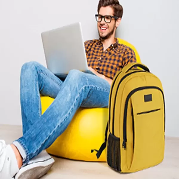 imageMATEIN Extra Large Backpack 17 Inch Travel Laptop Backpack with USB Charging Port Anti Theft TSA Friendly Business Work College Computer Backpack for Men Women BlackBright Yellow