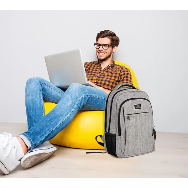 imageMATEIN Extra Large Backpack 17 Inch Travel Laptop Backpack with USB Charging Port Anti Theft TSA Friendly Business Work College Computer Backpack for Men Women BlackAustere Grey