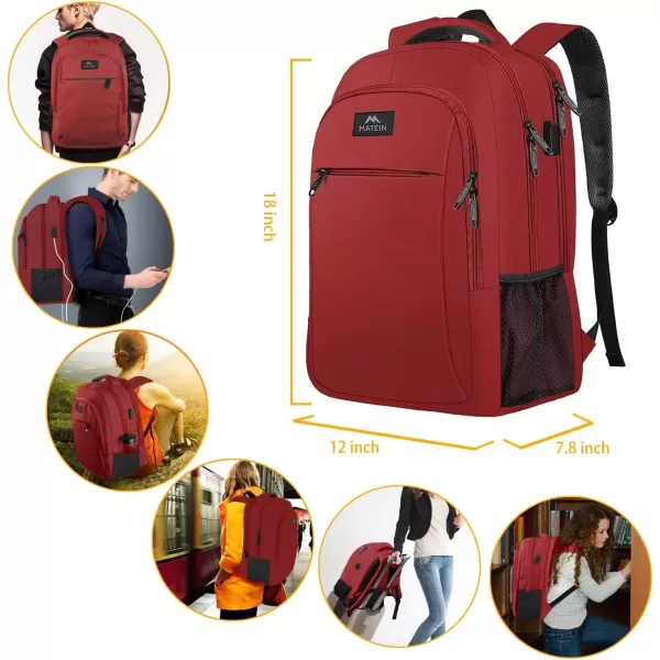 imageMATEIN Extra Large Backpack 17 Inch Travel Laptop Backpack with USB Charging Port Anti Theft TSA Friendly Business Work College Computer Backpack for Men Women BlackViva Magenta