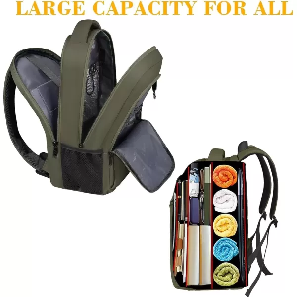 imageMATEIN Extra Large Backpack 17 Inch Travel Laptop Backpack with USB Charging Port Anti Theft TSA Friendly Business Work College Computer Backpack for Men Women BlackDark Green