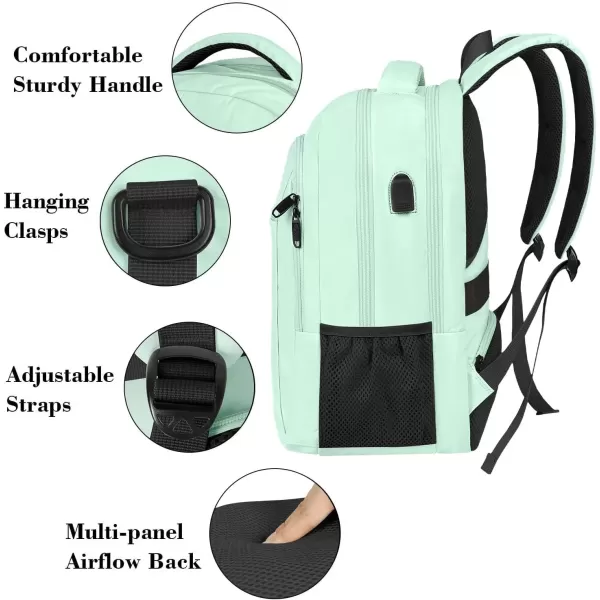 imageMATEIN Extra Large Backpack 17 Inch Travel Laptop Backpack with USB Charging Port Anti Theft TSA Friendly Business Work College Computer Backpack for Men Women BlackMint Green