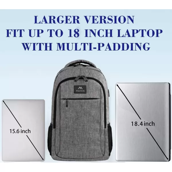 imageMATEIN Extra Large Backpack 17 Inch Travel Laptop Backpack with USB Charging Port Anti Theft TSA Friendly Business Work College Computer Backpack for Men Women BlackGrey