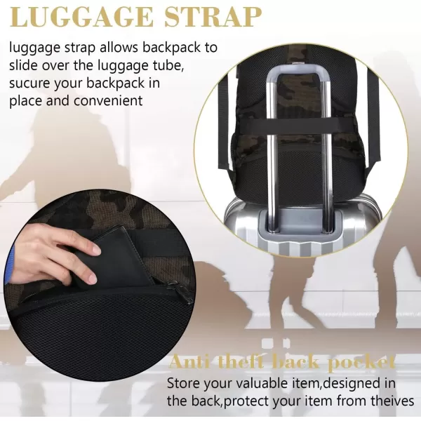 imageMATEIN Extra Large Backpack 17 Inch Travel Laptop Backpack with USB Charging Port Anti Theft TSA Friendly Business Work College Computer Backpack for Men Women BlackCamouflage