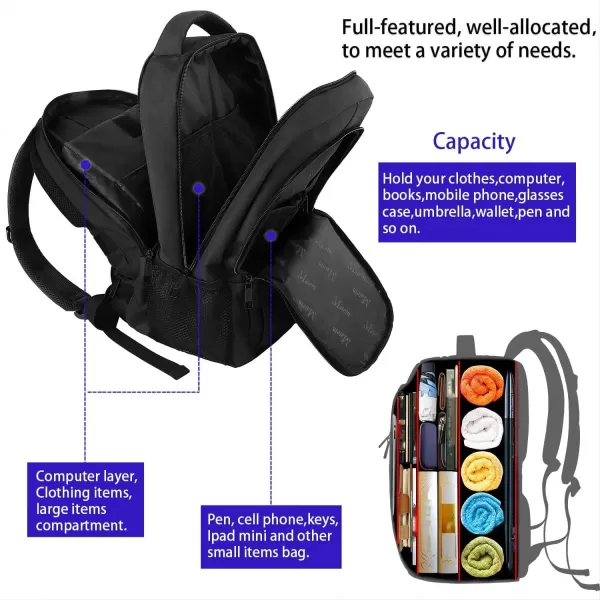 imageMATEIN Extra Large Backpack 17 Inch Travel Laptop Backpack with USB Charging Port Anti Theft TSA Friendly Business Work College Computer Backpack for Men Women BlackBlack Charcoal