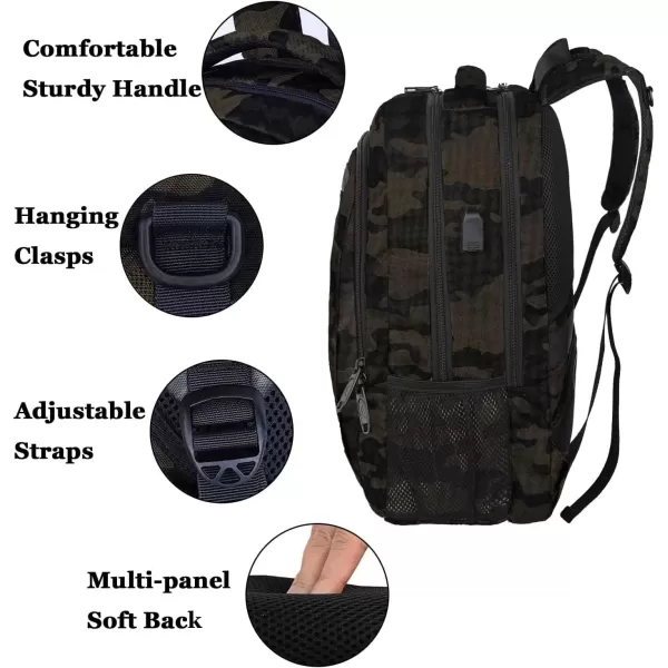 imageMATEIN Extra Large Backpack 17 Inch Travel Laptop Backpack with USB Charging Port Anti Theft TSA Friendly Business Work College Computer Backpack for Men Women BlackCamouflage