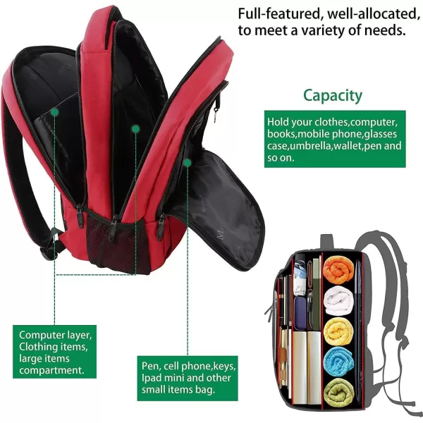 imageMATEIN Extra Large Backpack 17 Inch Travel Laptop Backpack with USB Charging Port Anti Theft TSA Friendly Business Work College Computer Backpack for Men Women BlackRed