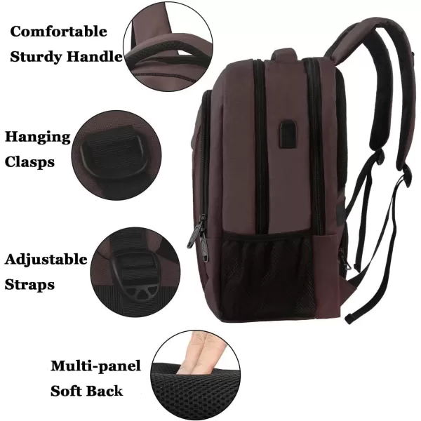 imageMATEIN Extra Large Backpack 17 Inch Travel Laptop Backpack with USB Charging Port Anti Theft TSA Friendly Business Work College Computer Backpack for Men Women BlackTawny Brown