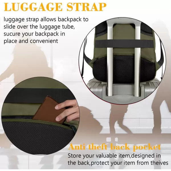 imageMATEIN Extra Large Backpack 17 Inch Travel Laptop Backpack with USB Charging Port Anti Theft TSA Friendly Business Work College Computer Backpack for Men Women BlackDark Green
