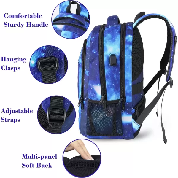 imageMATEIN Extra Large Backpack 17 Inch Travel Laptop Backpack with USB Charging Port Anti Theft TSA Friendly Business Work College Computer Backpack for Men Women BlackGalaxy