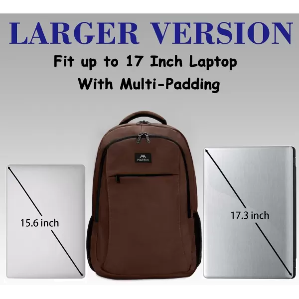 imageMATEIN Extra Large Backpack 17 Inch Travel Laptop Backpack with USB Charging Port Anti Theft TSA Friendly Business Work College Computer Backpack for Men Women BlackDark Brown