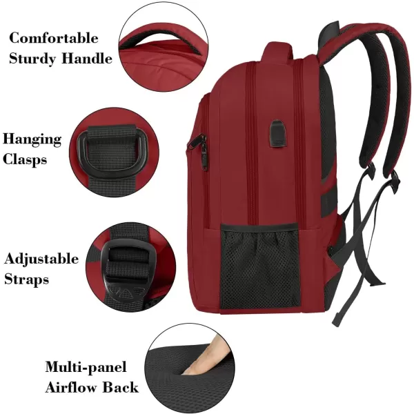 imageMATEIN Extra Large Backpack 17 Inch Travel Laptop Backpack with USB Charging Port Anti Theft TSA Friendly Business Work College Computer Backpack for Men Women BlackViva Magenta